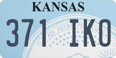 KS license plate 371IKO