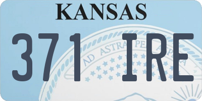 KS license plate 371IRE