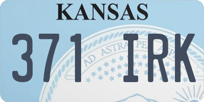KS license plate 371IRK