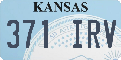 KS license plate 371IRV