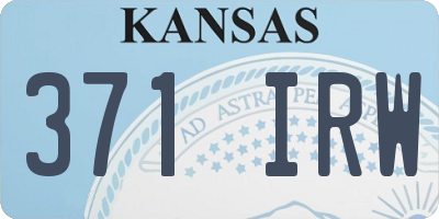 KS license plate 371IRW