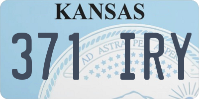 KS license plate 371IRY