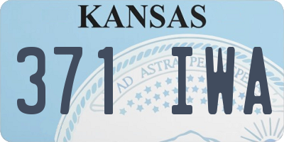KS license plate 371IWA