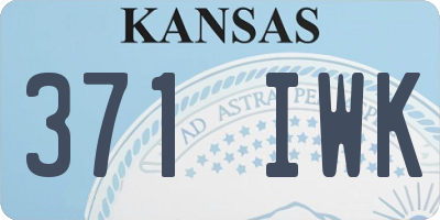 KS license plate 371IWK