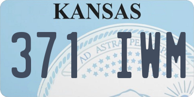 KS license plate 371IWM