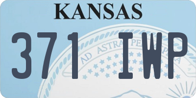 KS license plate 371IWP