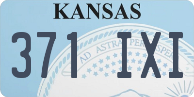 KS license plate 371IXI