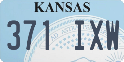 KS license plate 371IXW