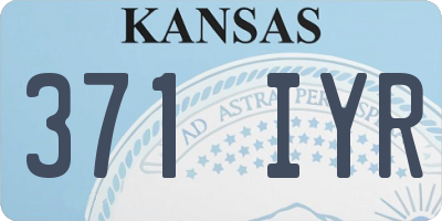 KS license plate 371IYR