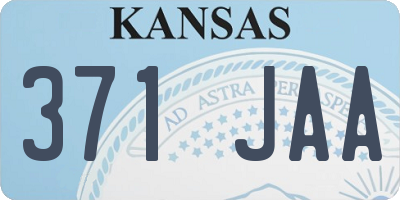 KS license plate 371JAA