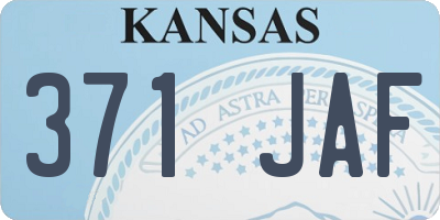 KS license plate 371JAF