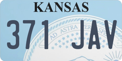 KS license plate 371JAV