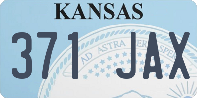 KS license plate 371JAX