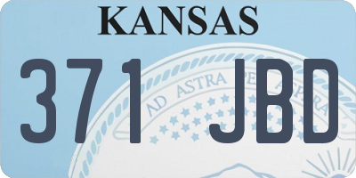 KS license plate 371JBD