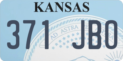 KS license plate 371JBO