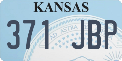 KS license plate 371JBP