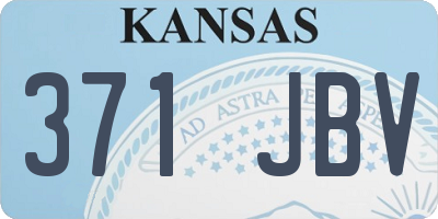 KS license plate 371JBV