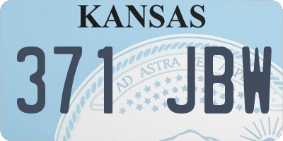 KS license plate 371JBW