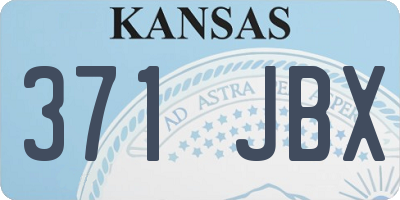 KS license plate 371JBX