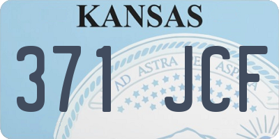 KS license plate 371JCF