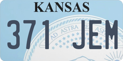 KS license plate 371JEM