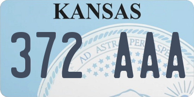 KS license plate 372AAA