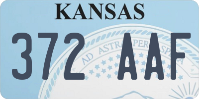 KS license plate 372AAF