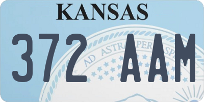 KS license plate 372AAM