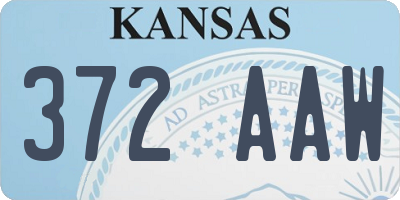 KS license plate 372AAW