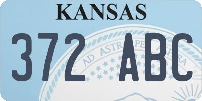 KS license plate 372ABC