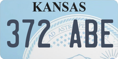 KS license plate 372ABE