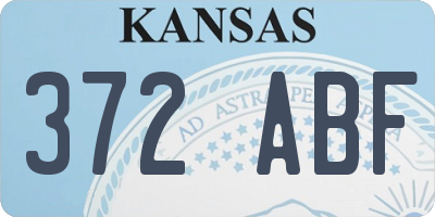KS license plate 372ABF