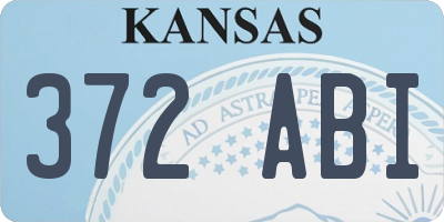 KS license plate 372ABI