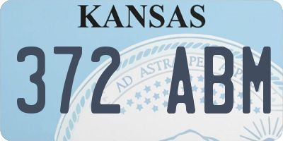 KS license plate 372ABM