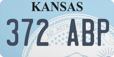 KS license plate 372ABP