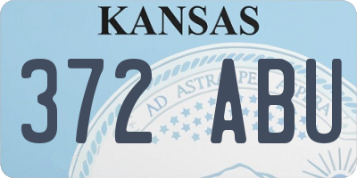 KS license plate 372ABU