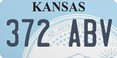 KS license plate 372ABV
