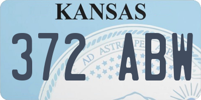 KS license plate 372ABW