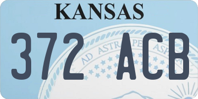 KS license plate 372ACB