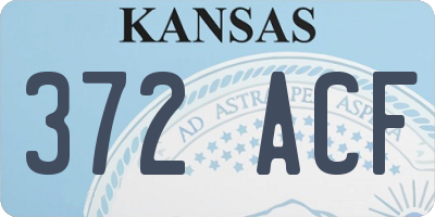 KS license plate 372ACF