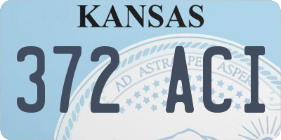 KS license plate 372ACI