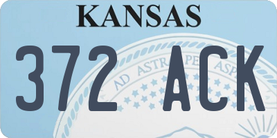 KS license plate 372ACK