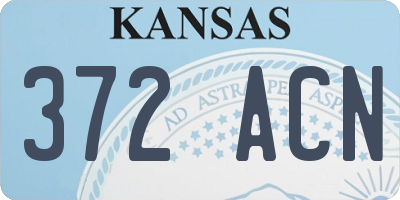 KS license plate 372ACN