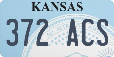 KS license plate 372ACS