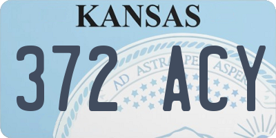 KS license plate 372ACY