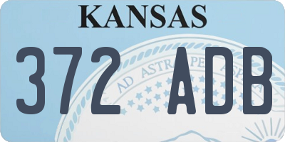 KS license plate 372ADB