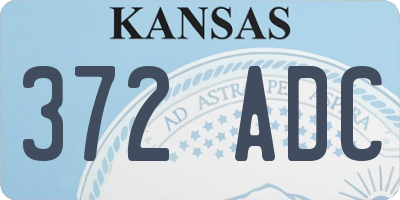 KS license plate 372ADC
