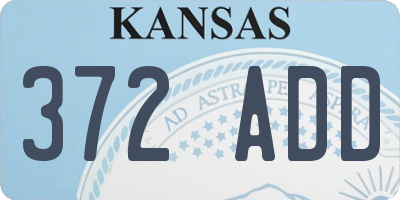 KS license plate 372ADD