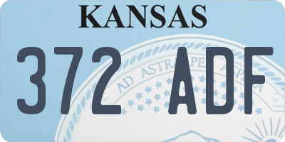 KS license plate 372ADF