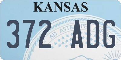 KS license plate 372ADG
